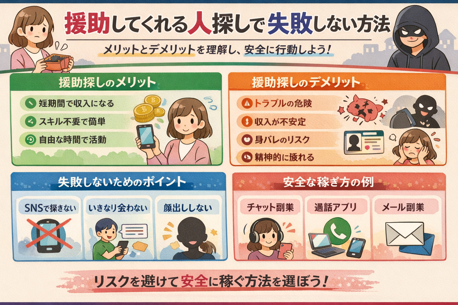 援助してくれる人探しで失敗しない方法